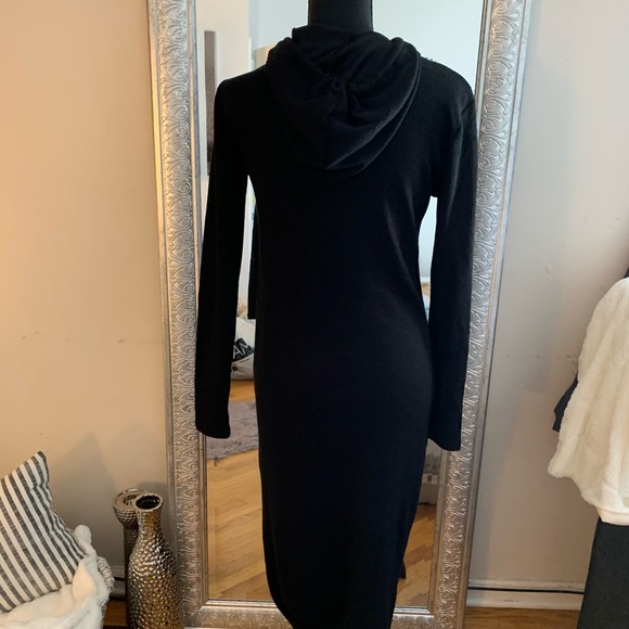 Last one!! Long black hooded sweater dress. NWT M - Picture 12 of 14